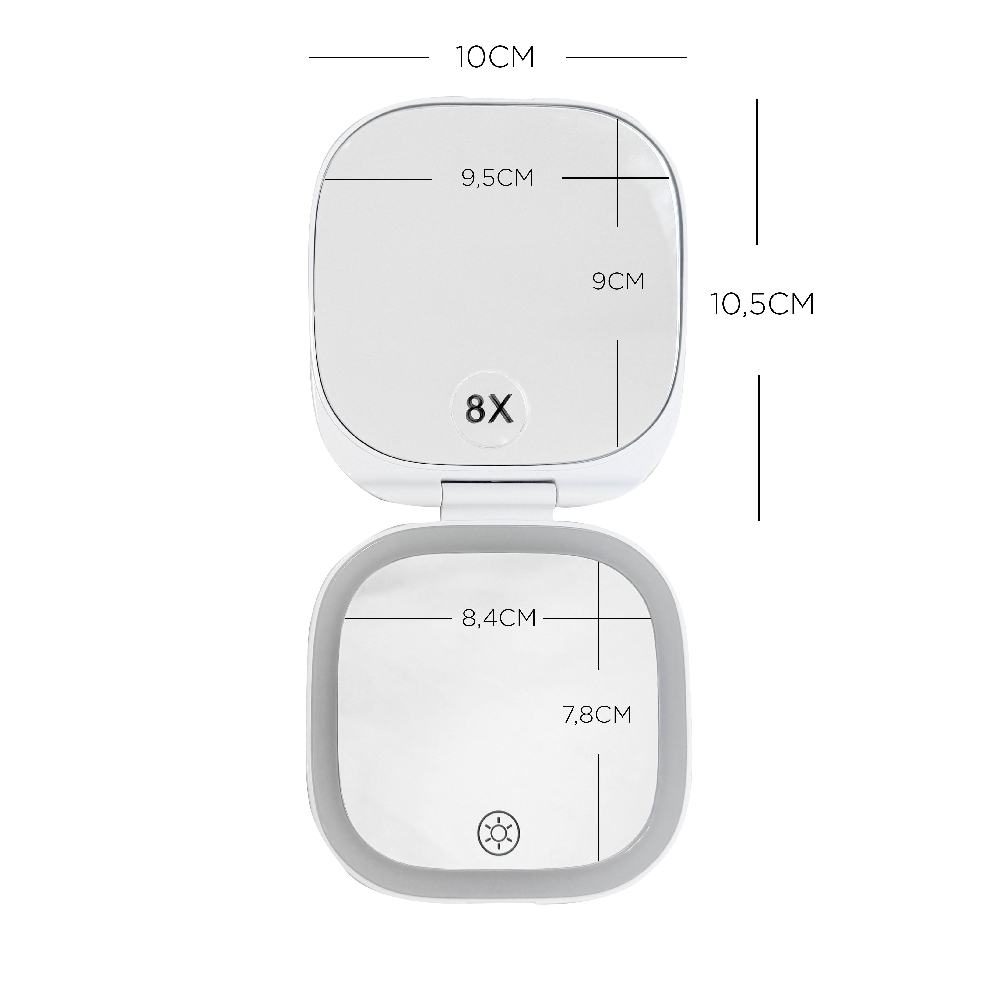 ESPEJO CARTERA LED 1X - 8X | Vista 5