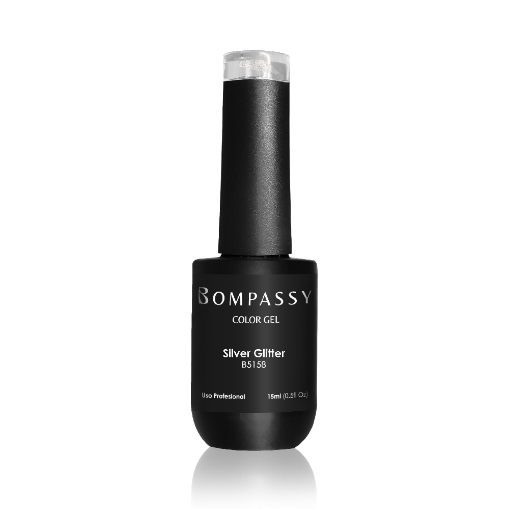 BOMPASSY ESMALTE SEMI SILVER GLITTER 15 ML NUEVO | Vista 2