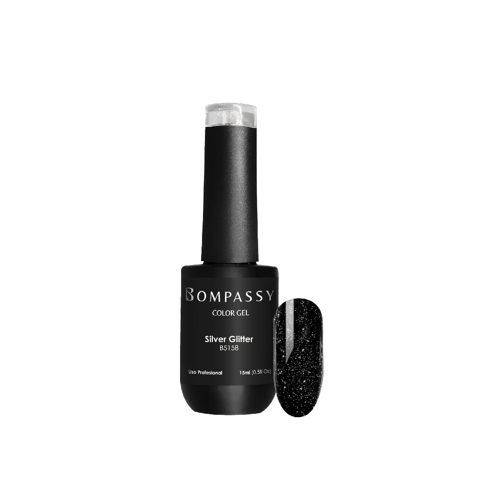 BOMPASSY ESMALTE SEMI SILVER GLITTER 15 ML NUEVO | Vista 4