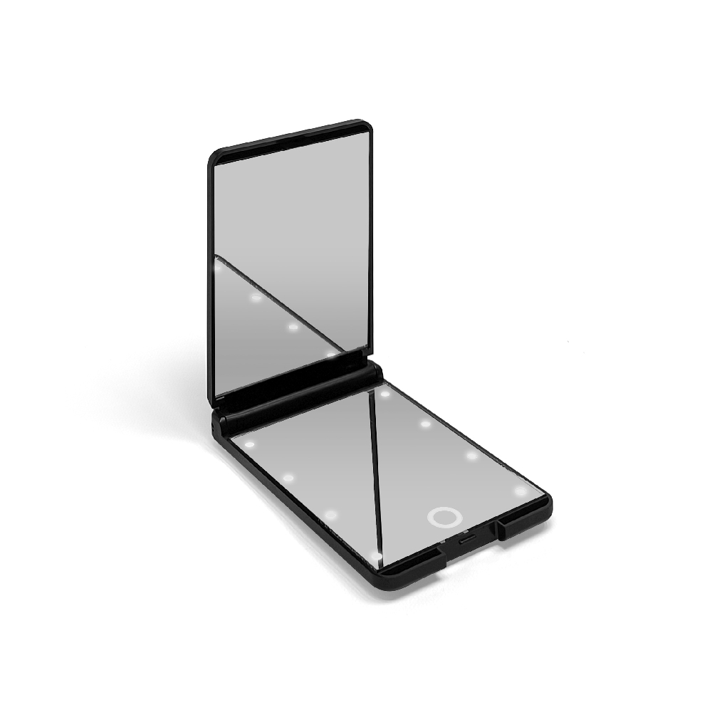 E00813 ESPEJO CARTERA 1X - 2X (8 LUCES LED)