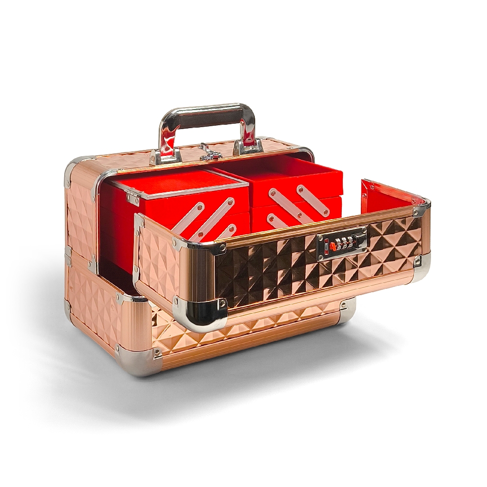 Maletín Organizer Pro 6 Bandejas Cerradura Espejo | Vista 2