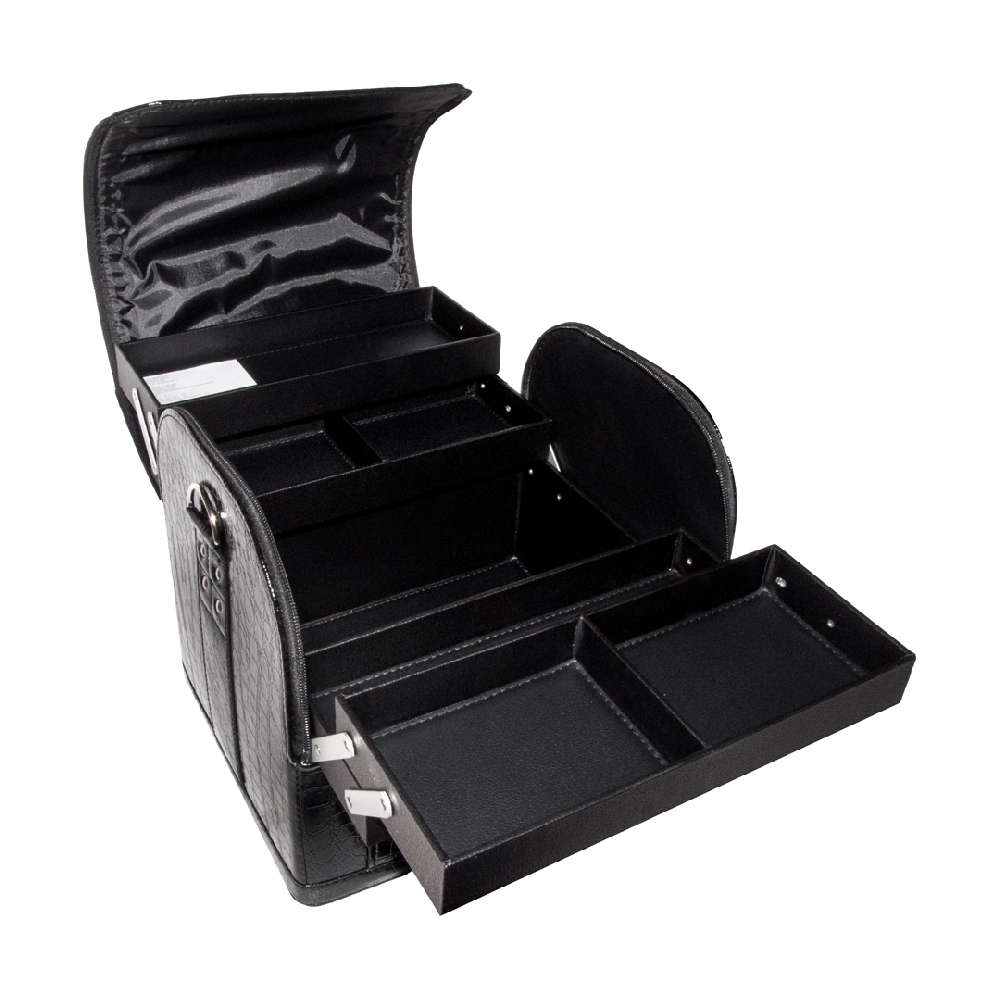 MALETÍN NEGRO CROCO BAÚL | Vista 2