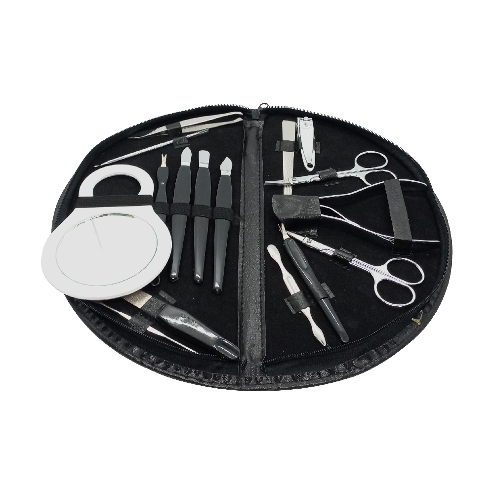 SET MANICURA NEGRO CON ESPEJO 16 PZAS | Vista 3