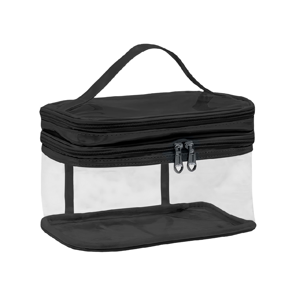 P02109 PORTACOSMETICO 2 PISOS TRANSPARENTE 22x15x15