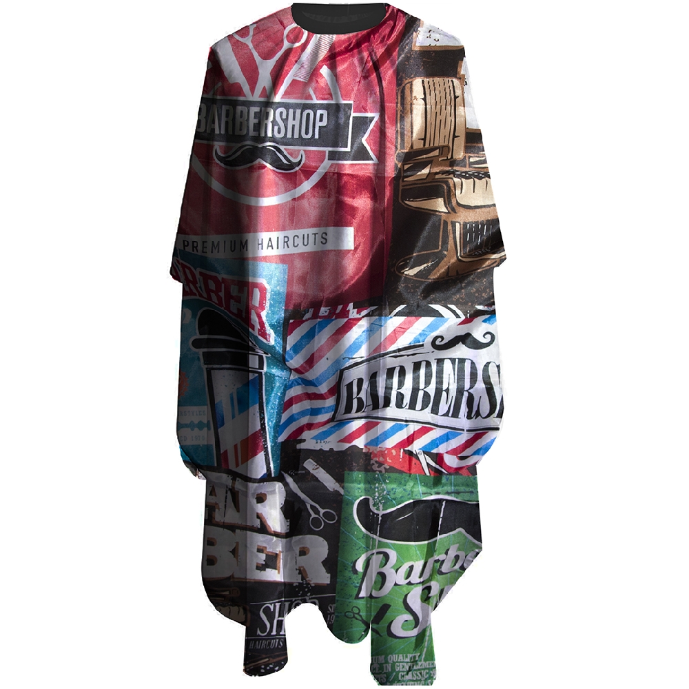 P00087 CAPA BARBERIA CUELLO ELASTIZADO C/GANCHOS