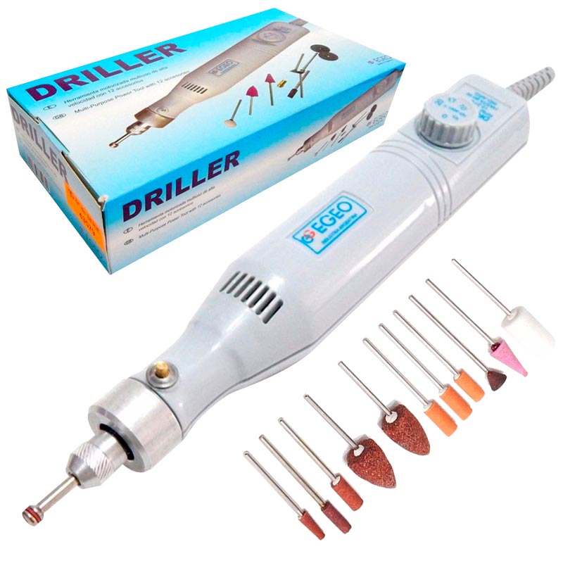 T01086 TORNO DE MANO DRILLER 12 ACCESORIOS